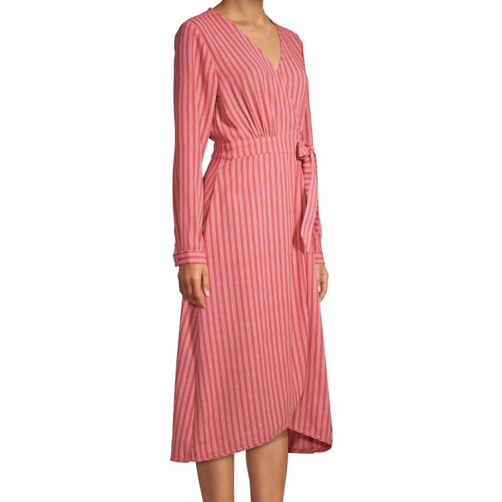 Coral Stripe Wrap Dress Time & Tru Small 4/6